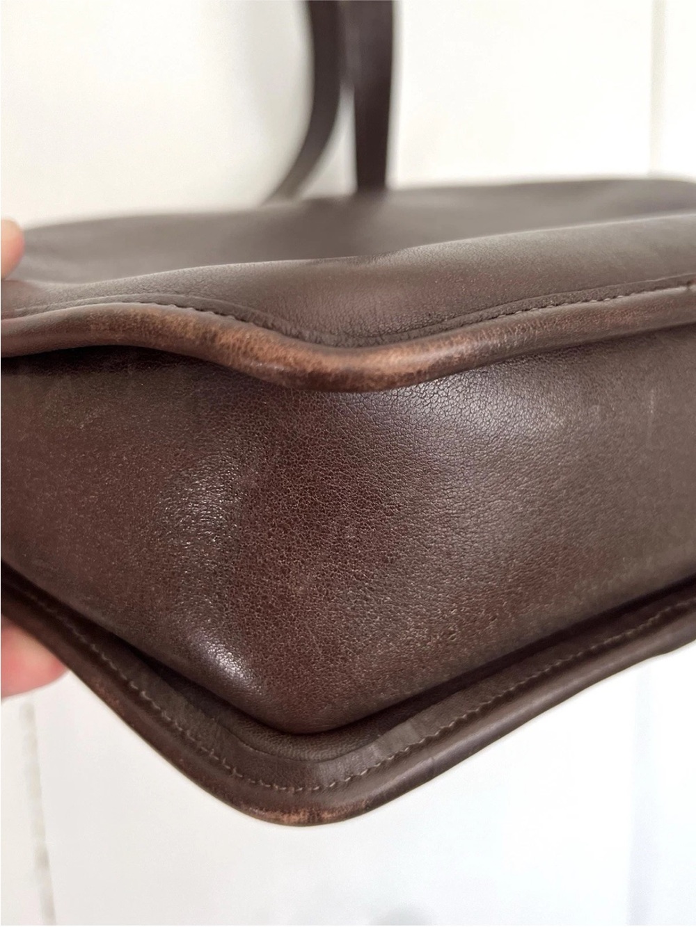 Vintage Coach Cooper Geometric Zip Brown Leather Small Crossbody Bag - USA - Picture 8 of 11